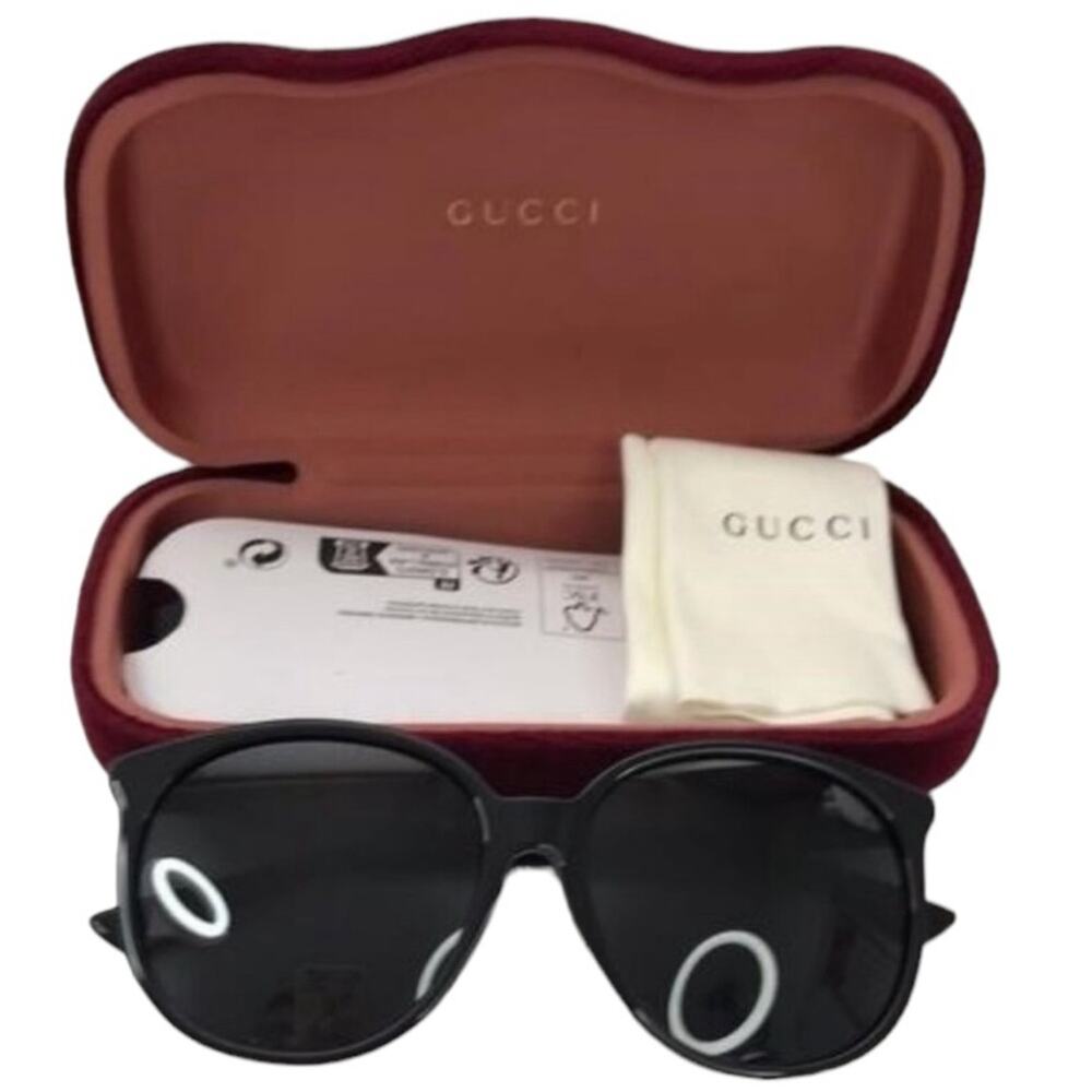 Gucci GG0261SA 001 Black  Round Sunglasses - Picture 5 of 9
